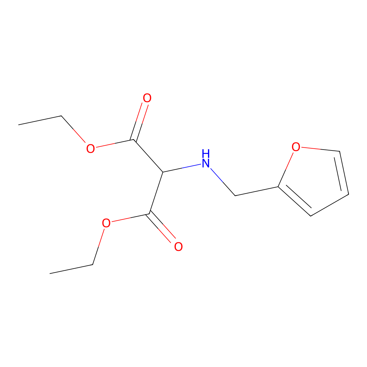 Diethyl 2-((furan-2-ylmethyl)amino)malonate molecular structure, CAS 1516462-03-5