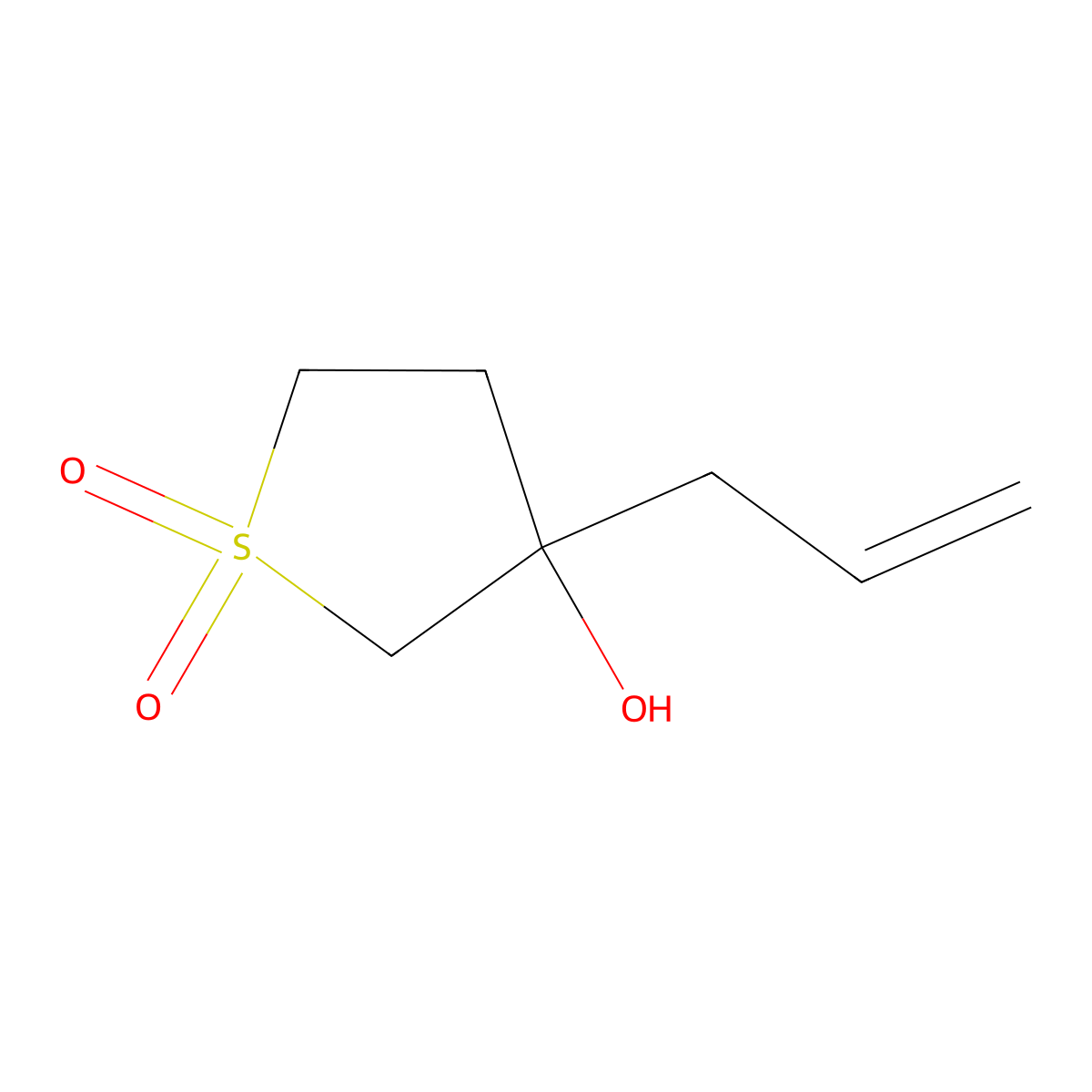 3-Hydroxy-3-(prop-2-en-1-yl)-1lambda6-thiolane-1,1-dione molecular structure, CAS 1516480-45-7