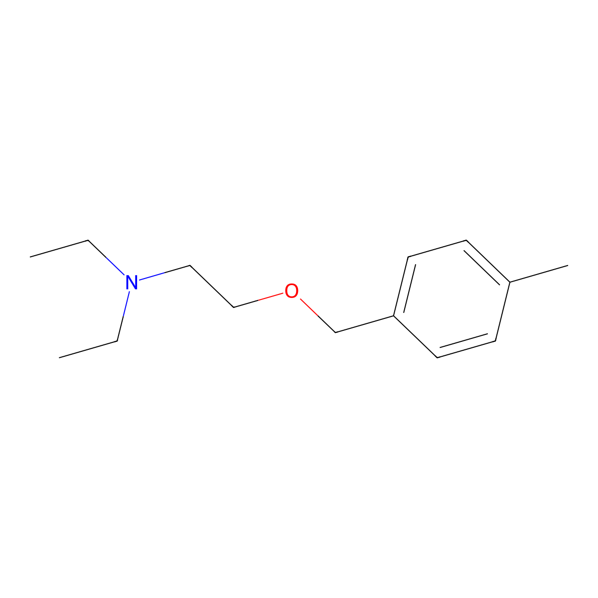 Ethanamine, N,N-diethyl-2-((4-methylphenyl)methoxy)- molecular structure, CAS 151649-48-8