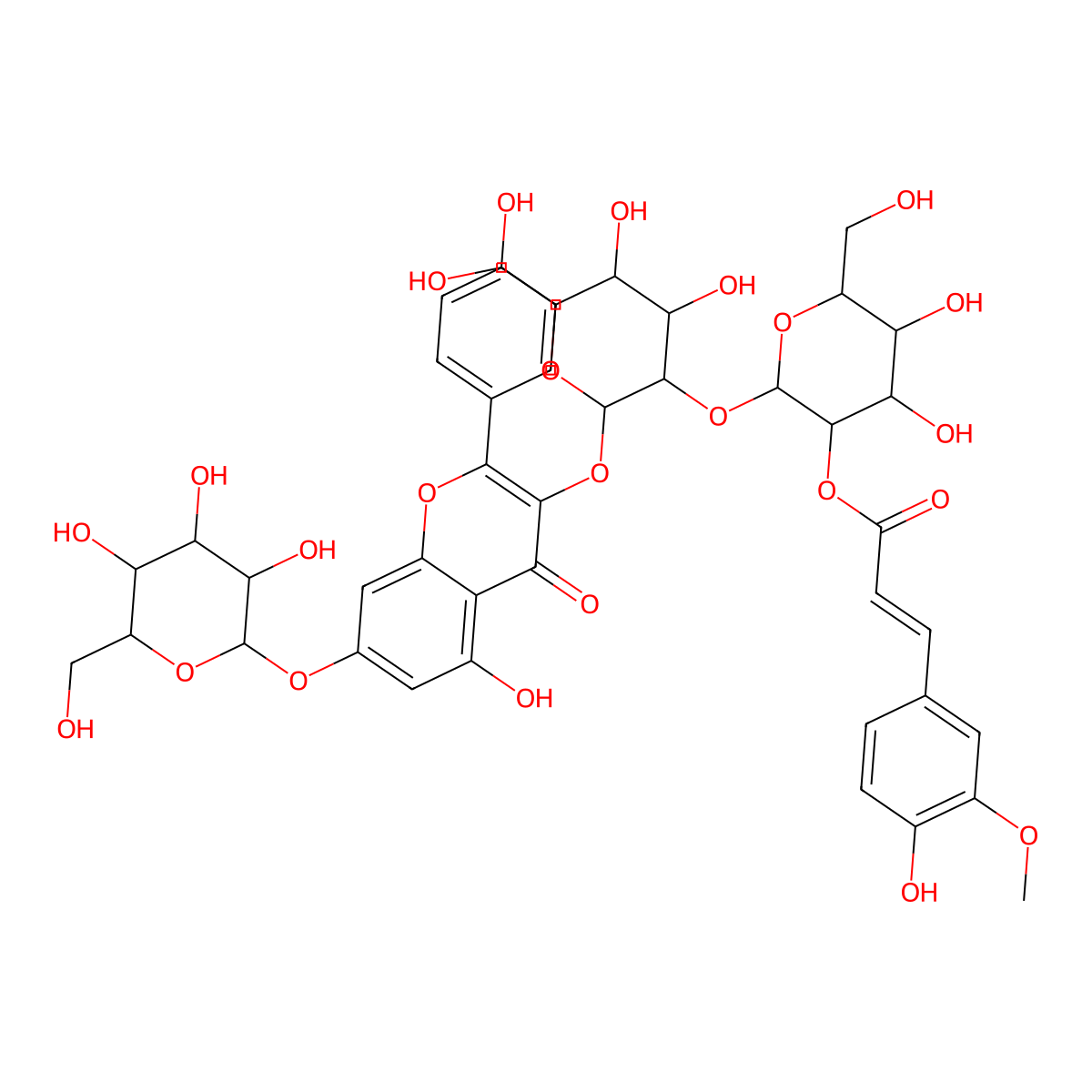 Kaempferol 3-(2-feruloylsophoroside) 7-glucoside molecular structure, CAS 151649-63-7