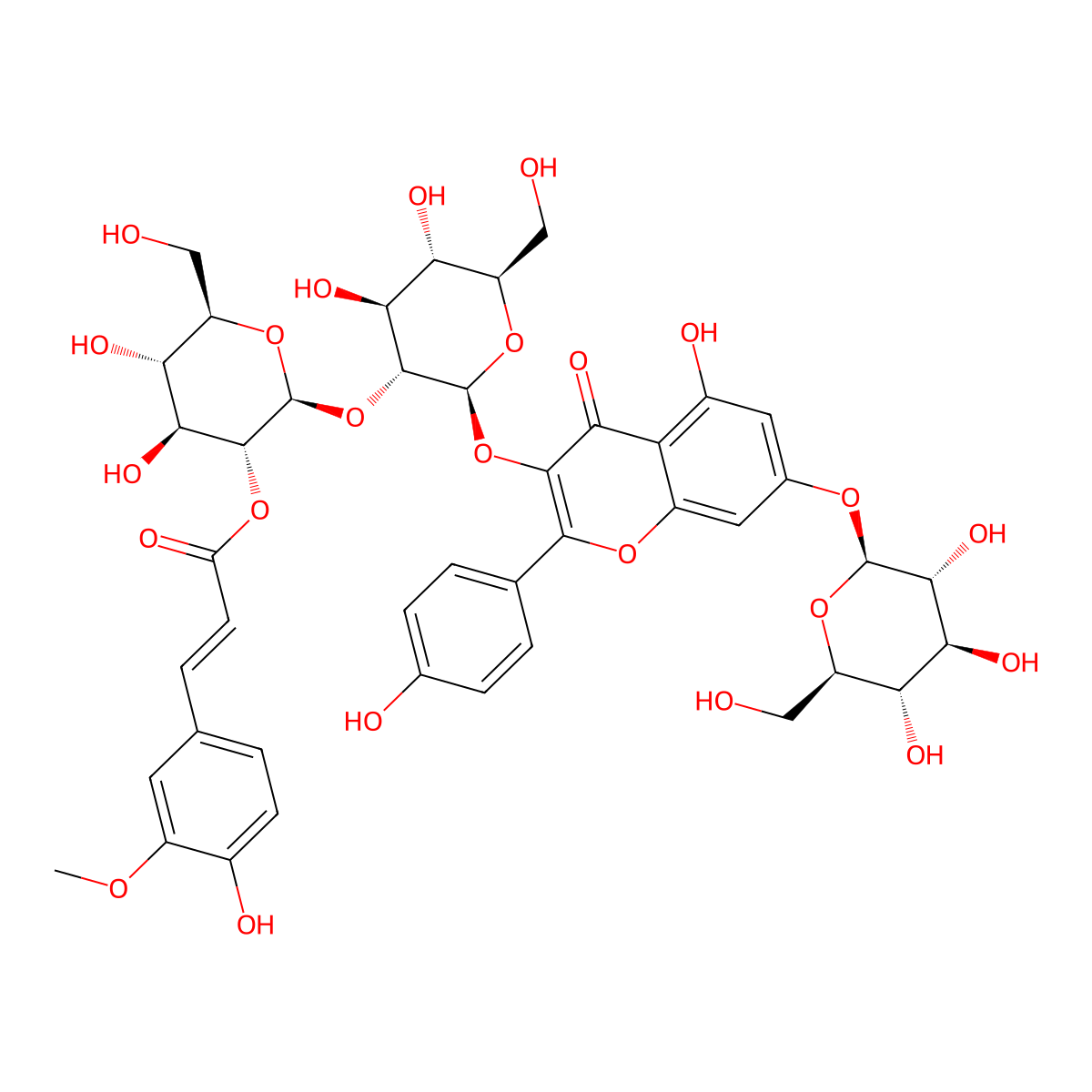 Kaempferol 3-(2-feruloylsophoroside) 7-glucoside molecular structure, CAS 151649-63-7
