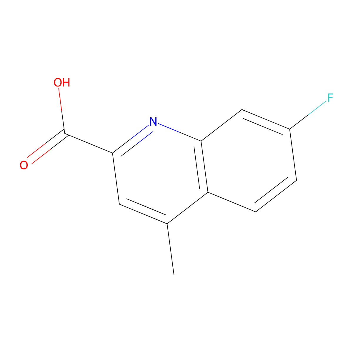 7-Fluoro-4-methylquinoline-2-carboxylic acid molecular structure, CAS 1516498-83-1