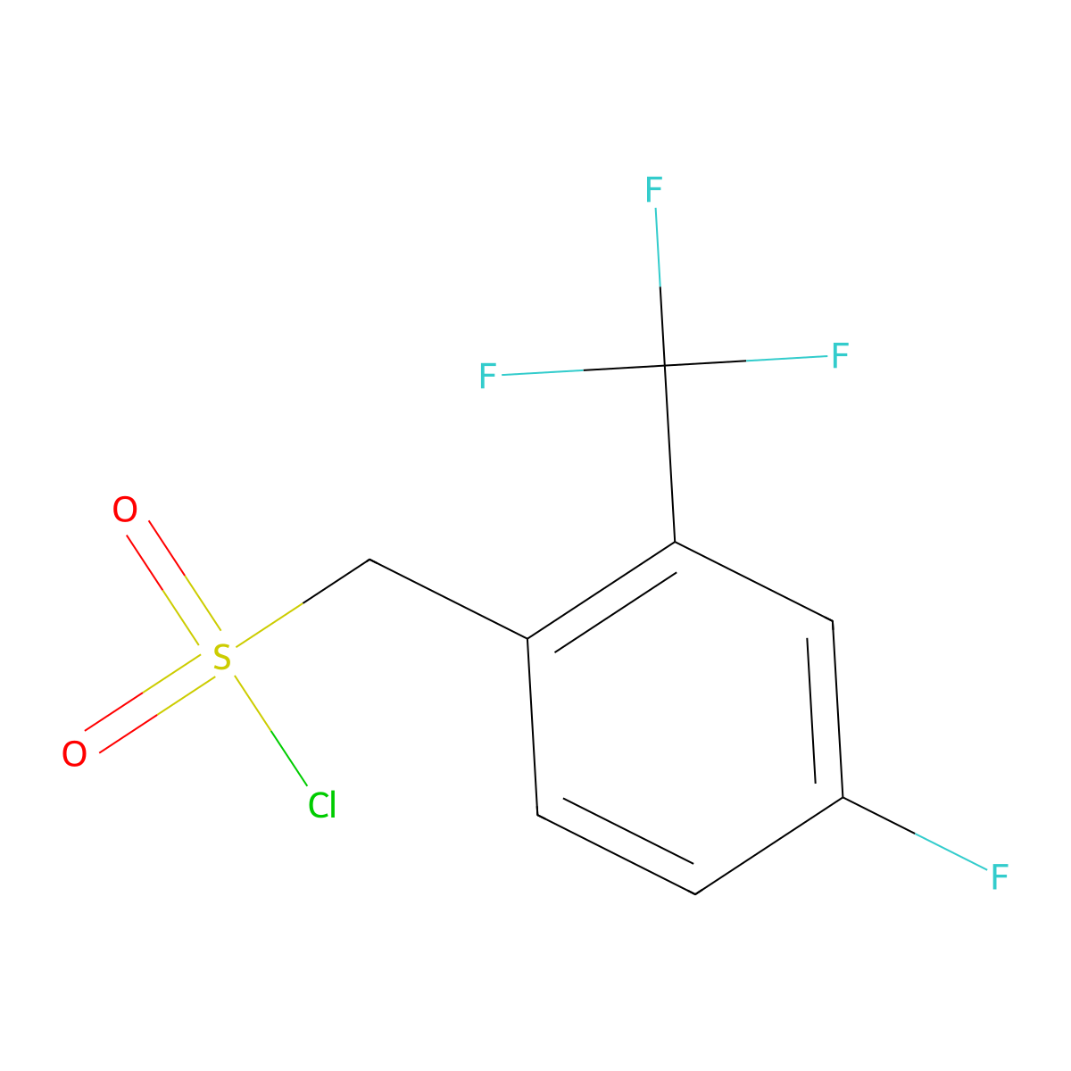 [4-Fluoro-2-(trifluoromethyl)phenyl]methanesulfonyl chloride molecular structure, CAS 1516505-25-1