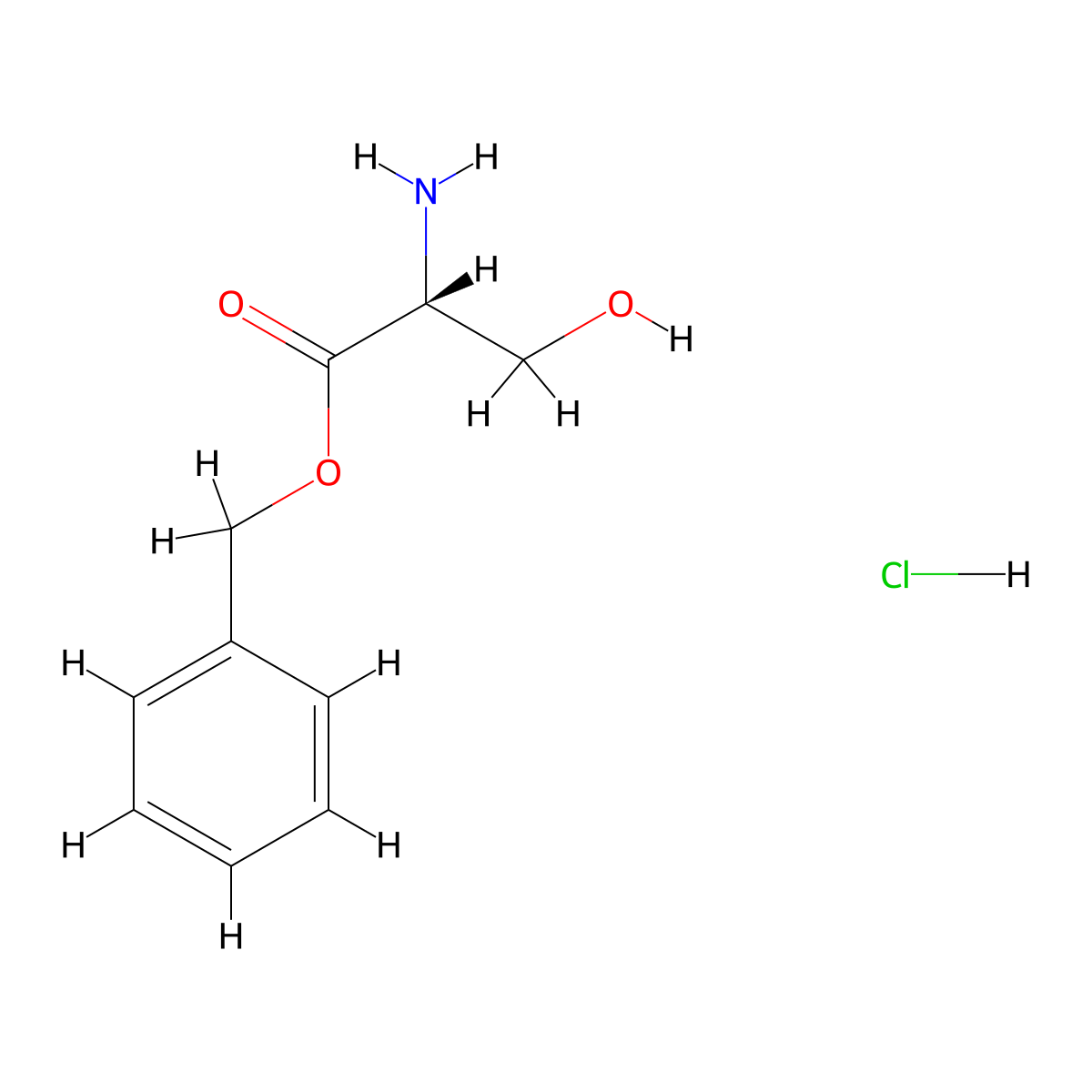 D-Serine benzyl ester hydrochloride molecular structure, CAS 151651-44-4