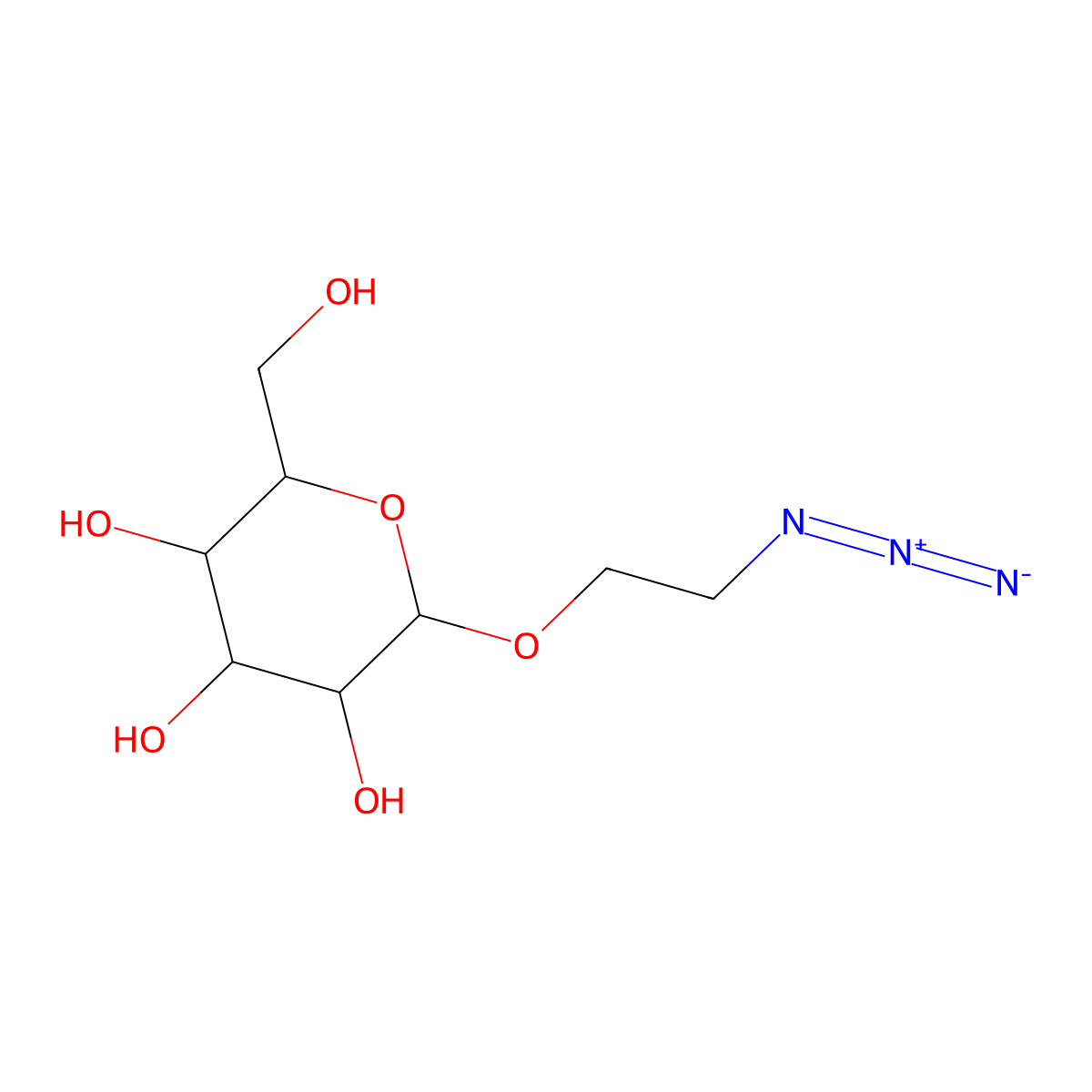 (2R,3R,4S,5R,6R)-2-(2-azidoethoxy)-6-(hydroxymethyl)tetrahydro-2H-pyran-3,4,5-triol molecular structure, CAS 151651-54-6