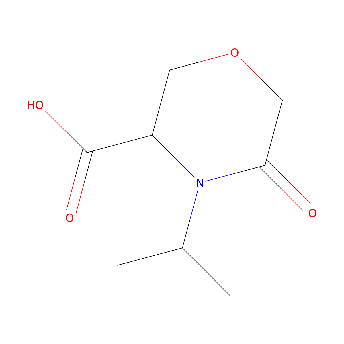 5-Oxo-4-(propan-2-yl)morpholine-3-carboxylic acid molecular structure, CAS 1516529-24-0