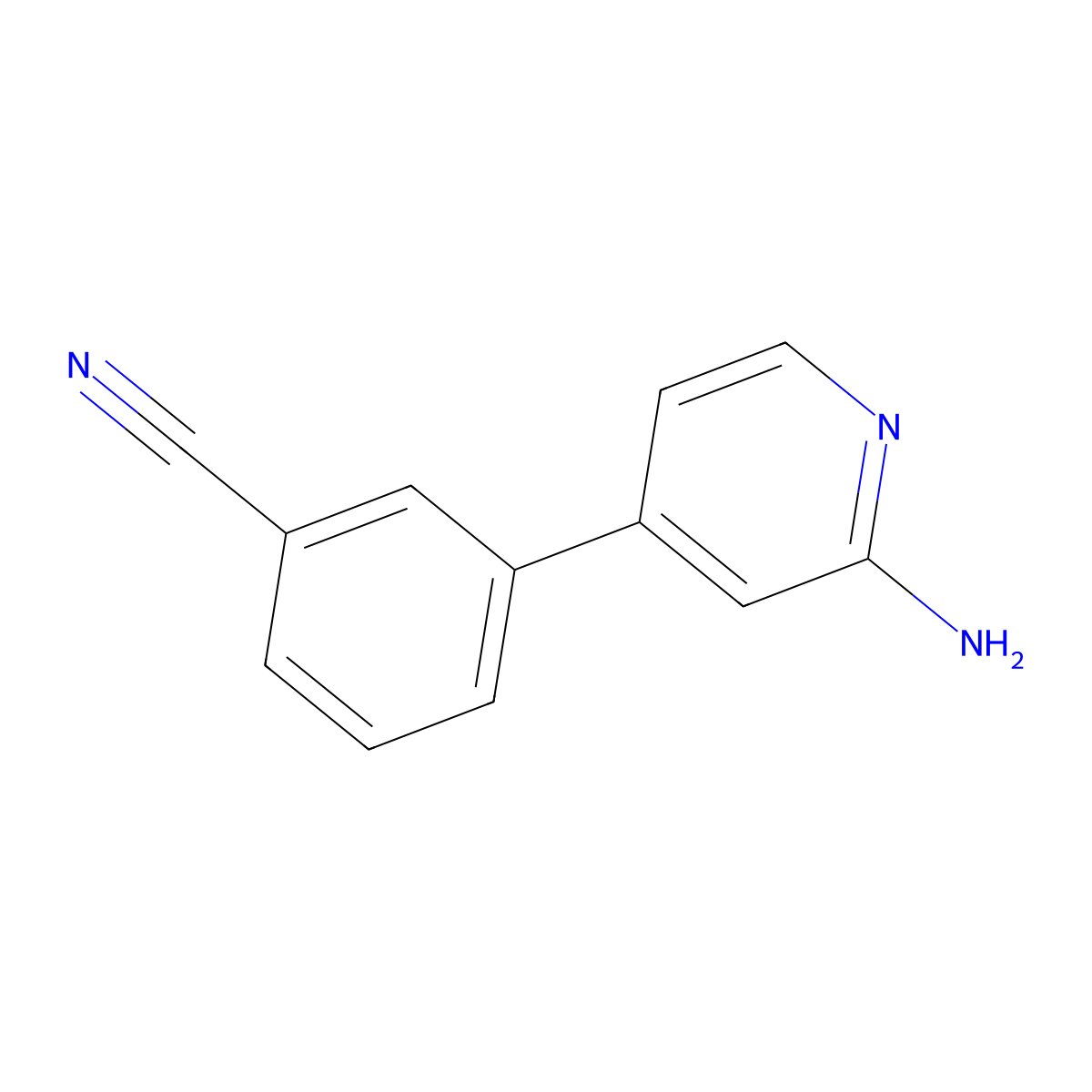 Benzonitrile, 3-(2-amino-4-pyridinyl)- molecular structure, CAS 1516531-38-6