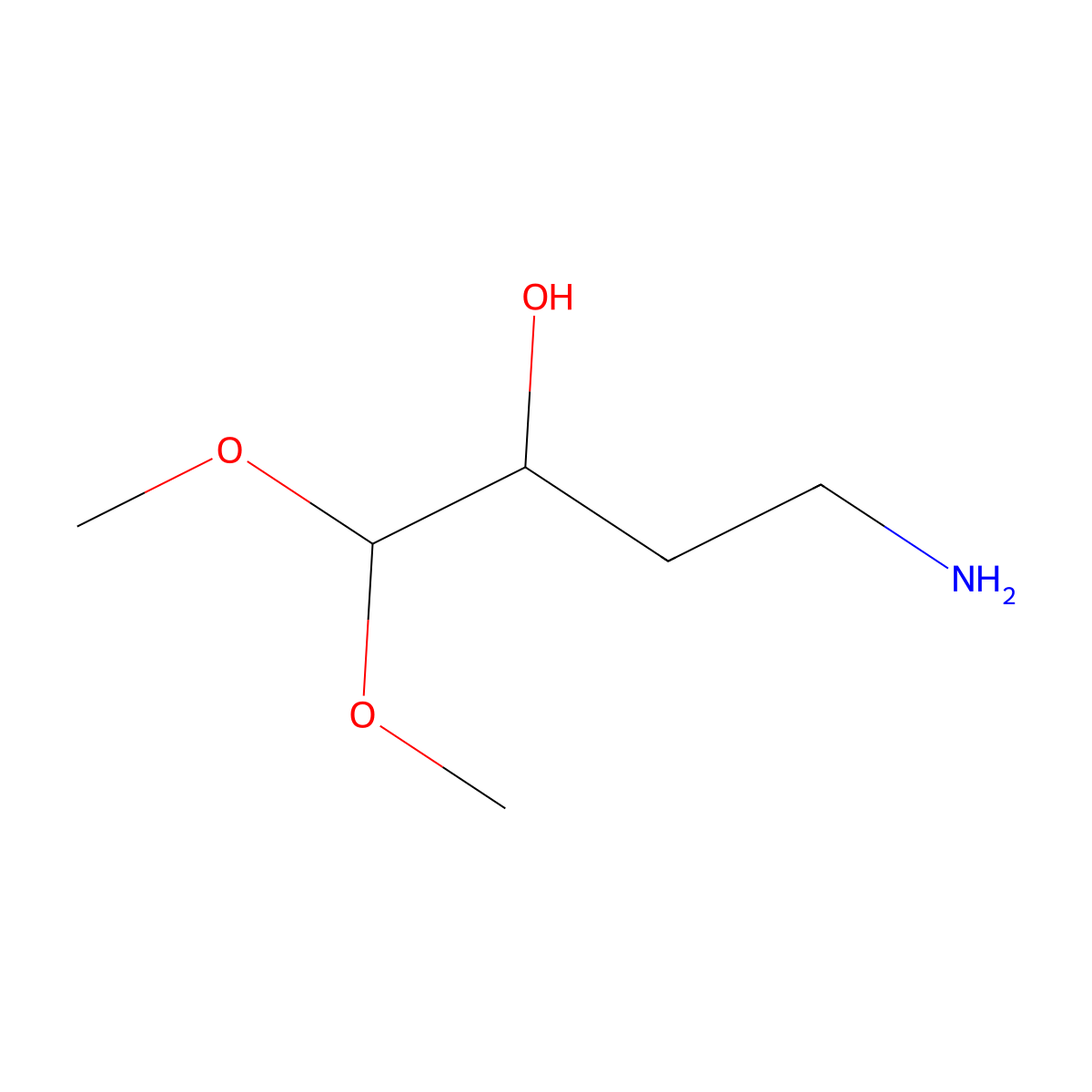 4-Amino-1,1-dimethoxybutan-2-OL molecular structure, CAS 1516535-74-2