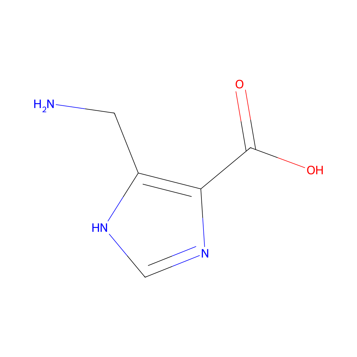 4-(Aminomethyl)-1H-imidazole-5-carboxylic acid molecular structure, CAS 1516537-44-2