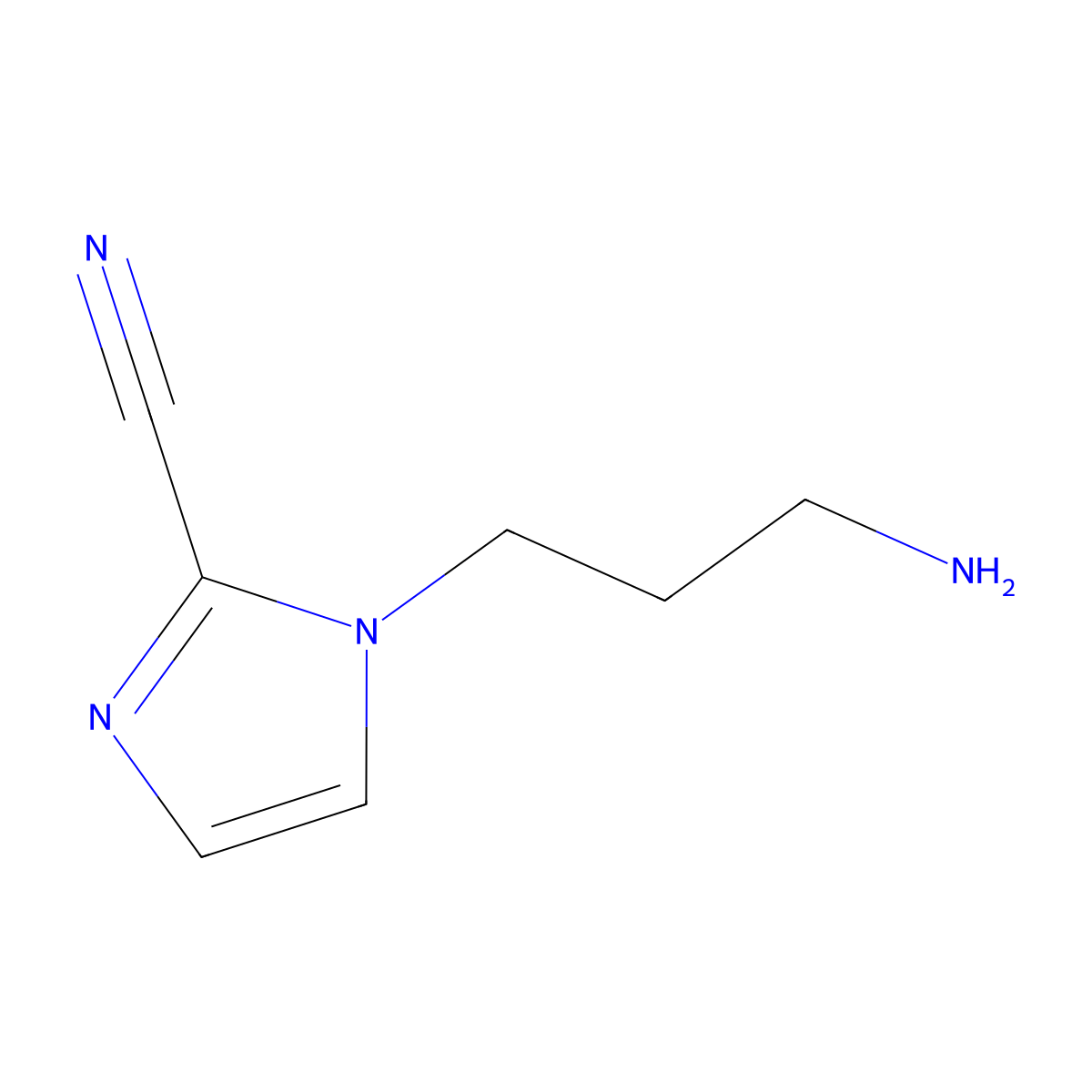 1-(3-aminopropyl)-1H-imidazole-2-carbonitrile molecular structure, CAS 1516549-73-7