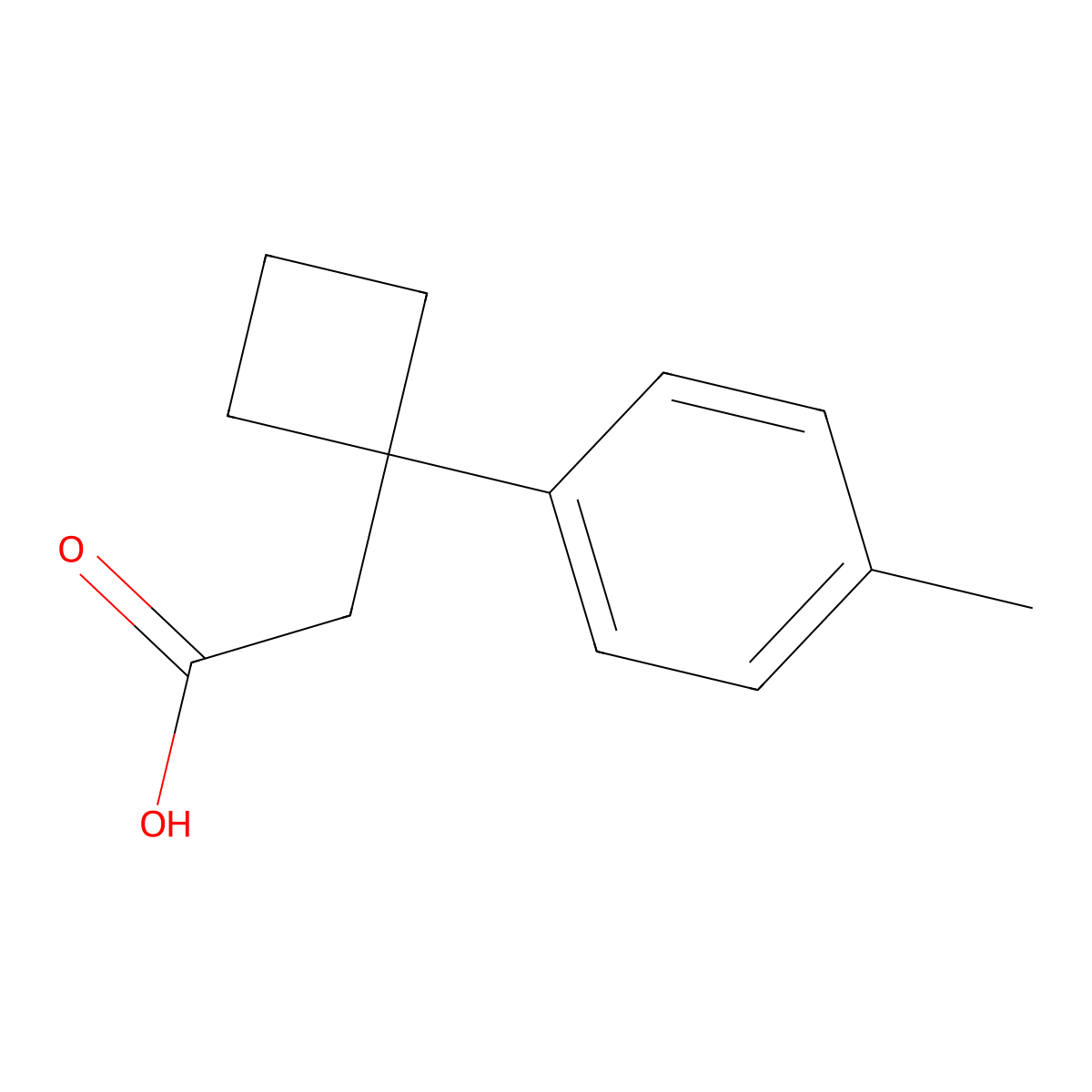 2-(1-p-Tolylcyclobutyl)acetic acid molecular structure, CAS 1516552-35-4