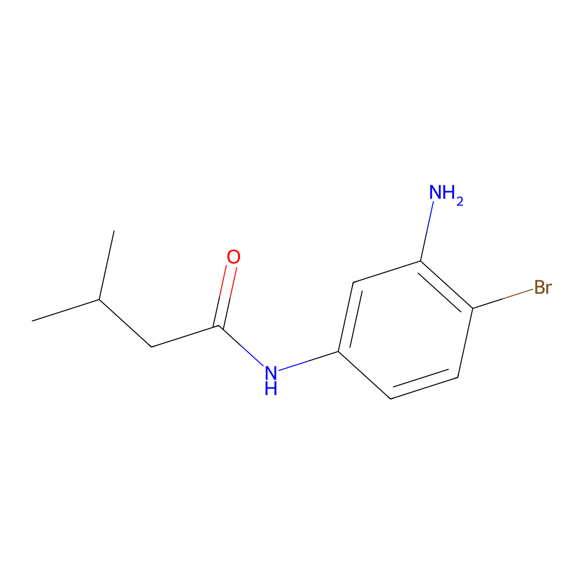 N-(3-amino-4-bromophenyl)-3-methylbutanamide molecular structure, CAS 1516553-30-2