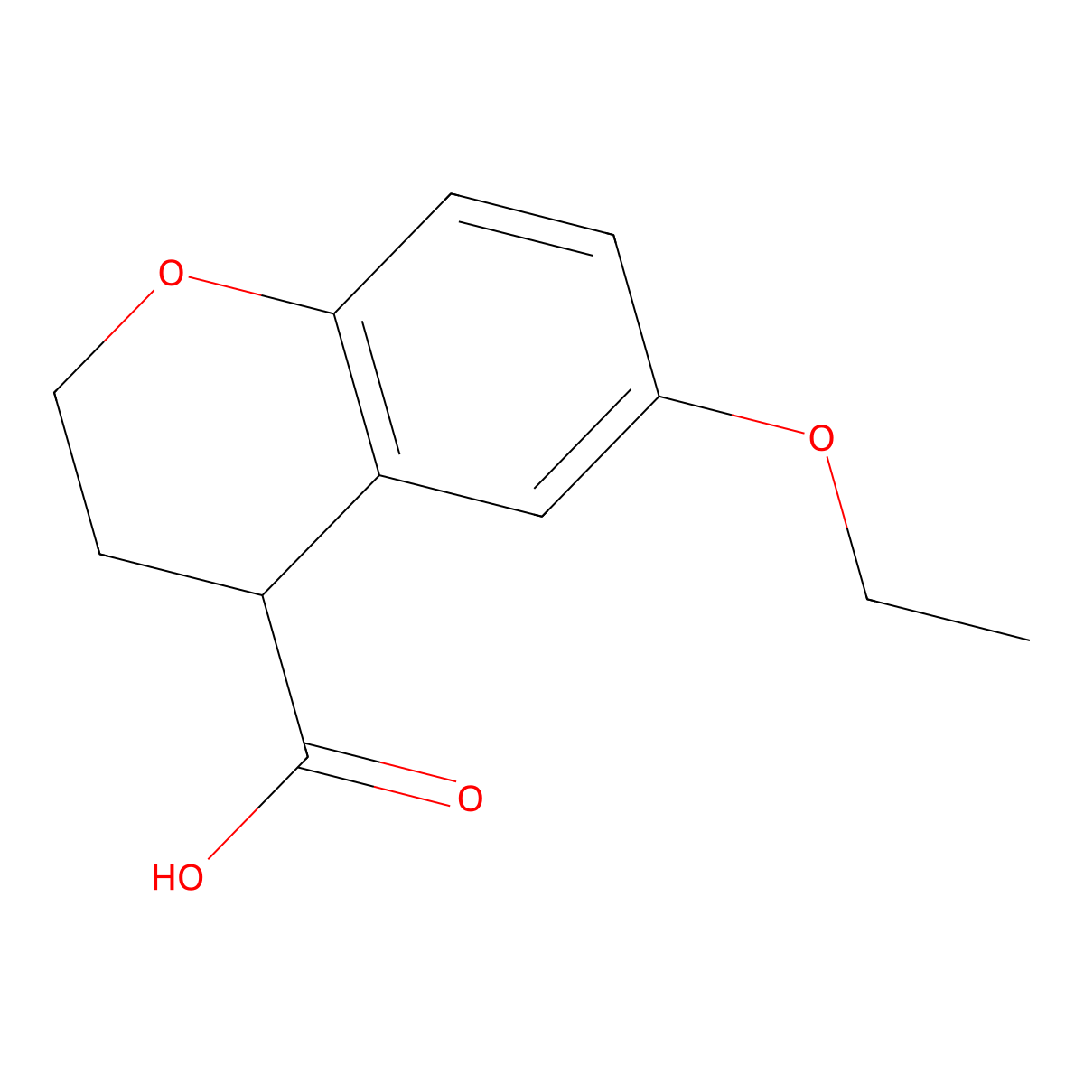 6-Ethoxy-3,4-dihydro-2H-1-benzopyran-4-carboxylic acid molecular structure, CAS 1516554-02-1