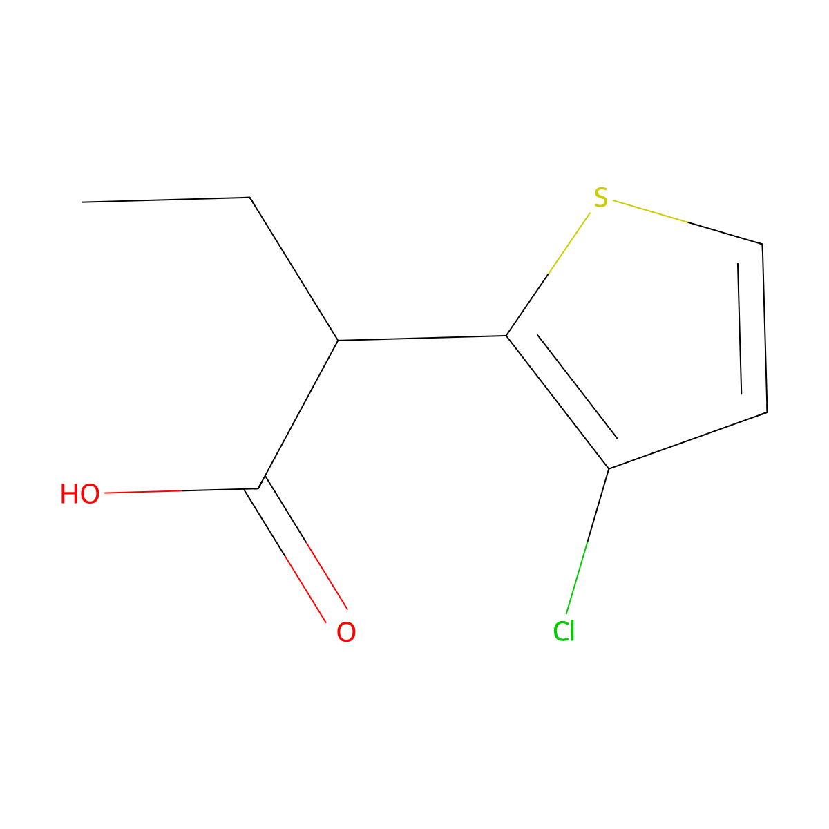 2-(3-Chlorothiophen-2-yl)butanoic acid molecular structure, CAS 1516557-65-5