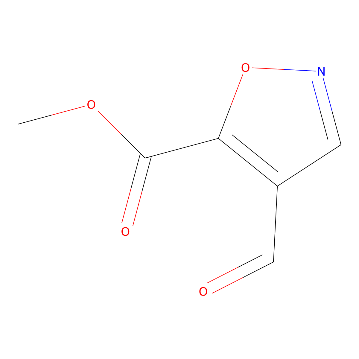 Methyl 4-formyl-1,2-oxazole-5-carboxylate molecular structure, CAS 1516557-80-4
