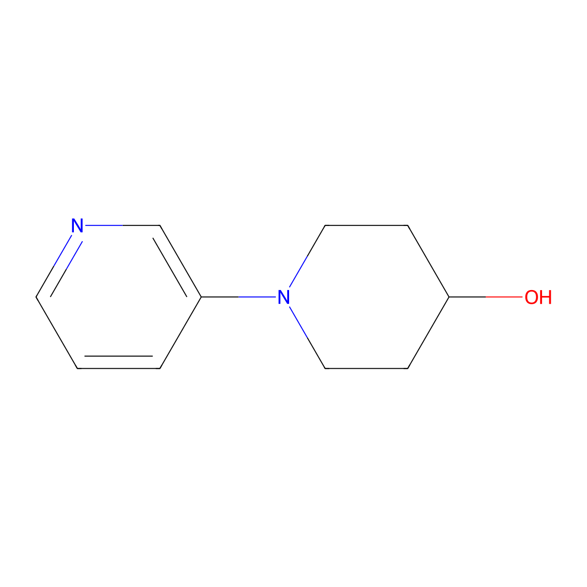 1-(Pyridin-3-yl)piperidin-4-ol molecular structure, CAS 1516560-40-9