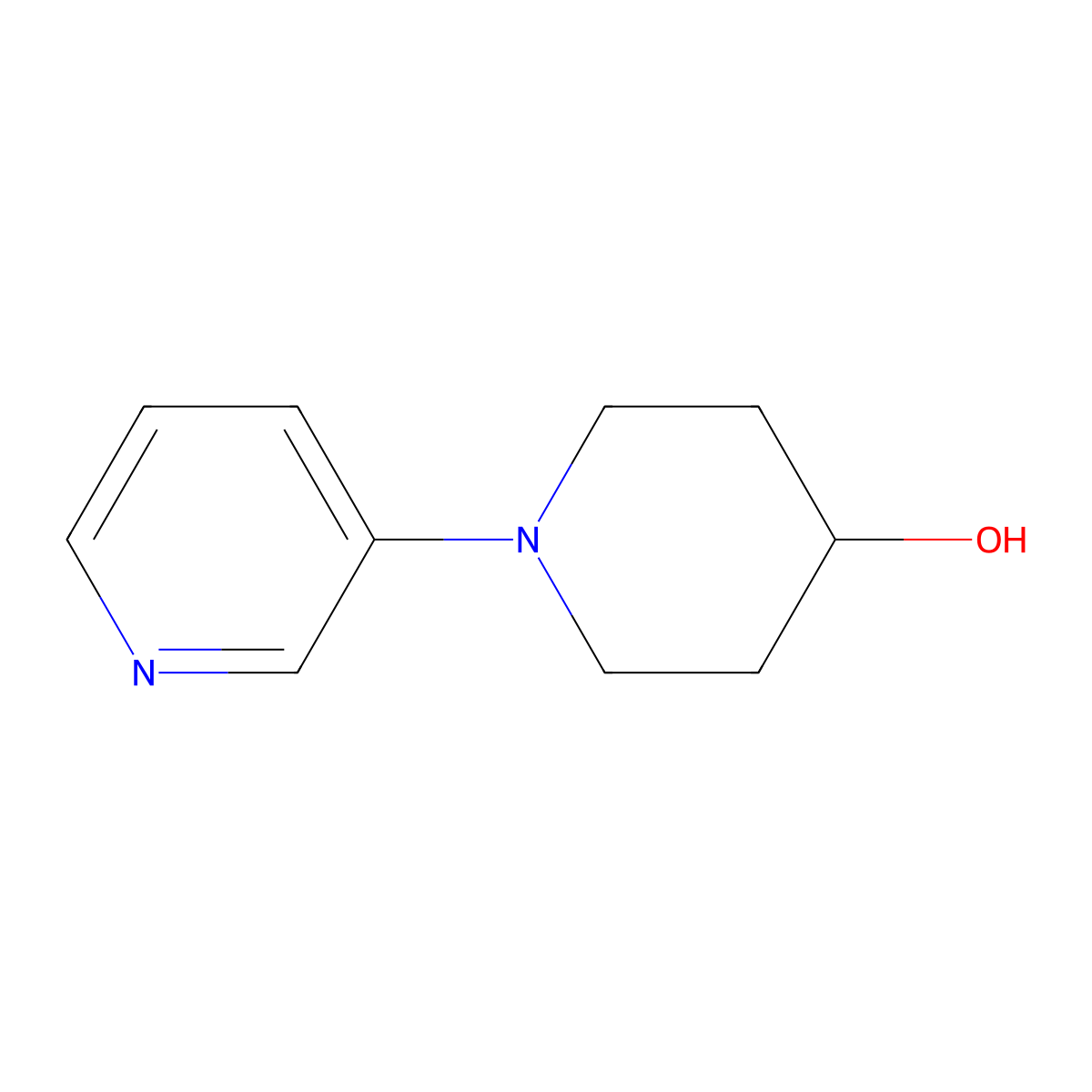 1-(Pyridin-3-yl)piperidin-4-ol molecular structure, CAS 1516560-40-9