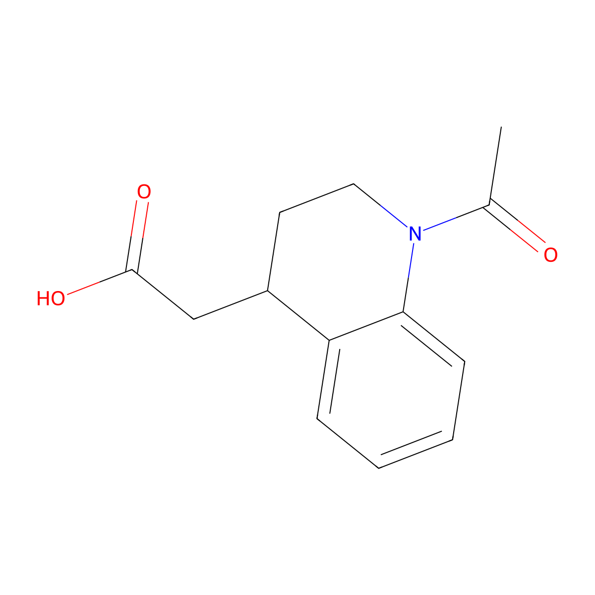 2-(1-Acetyl-1,2,3,4-tetrahydroquinolin-4-yl)acetic acid molecular structure, CAS 1516560-91-0