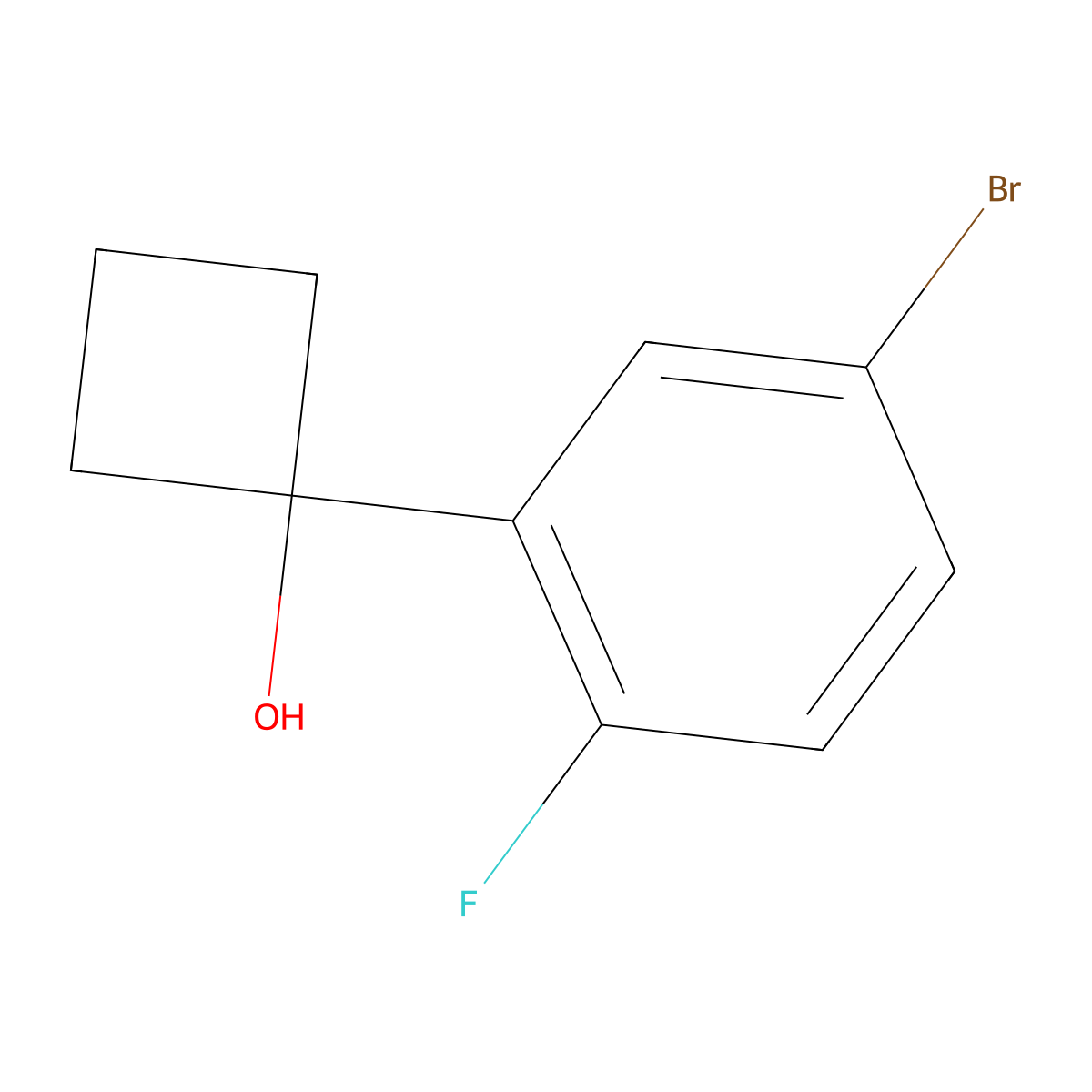 1-(5-Bromo-2-fluorophenyl)cyclobutanol molecular structure, CAS 1516561-29-7