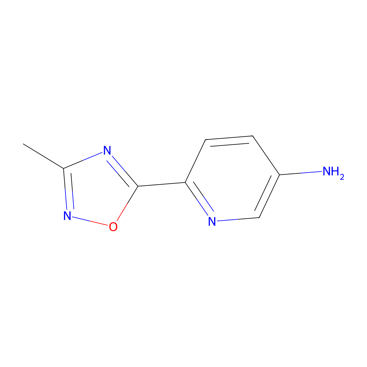 6-(3-Methyl-1,2,4-oxadiazol-5-yl)pyridin-3-amine molecular structure, CAS 1516570-82-3
