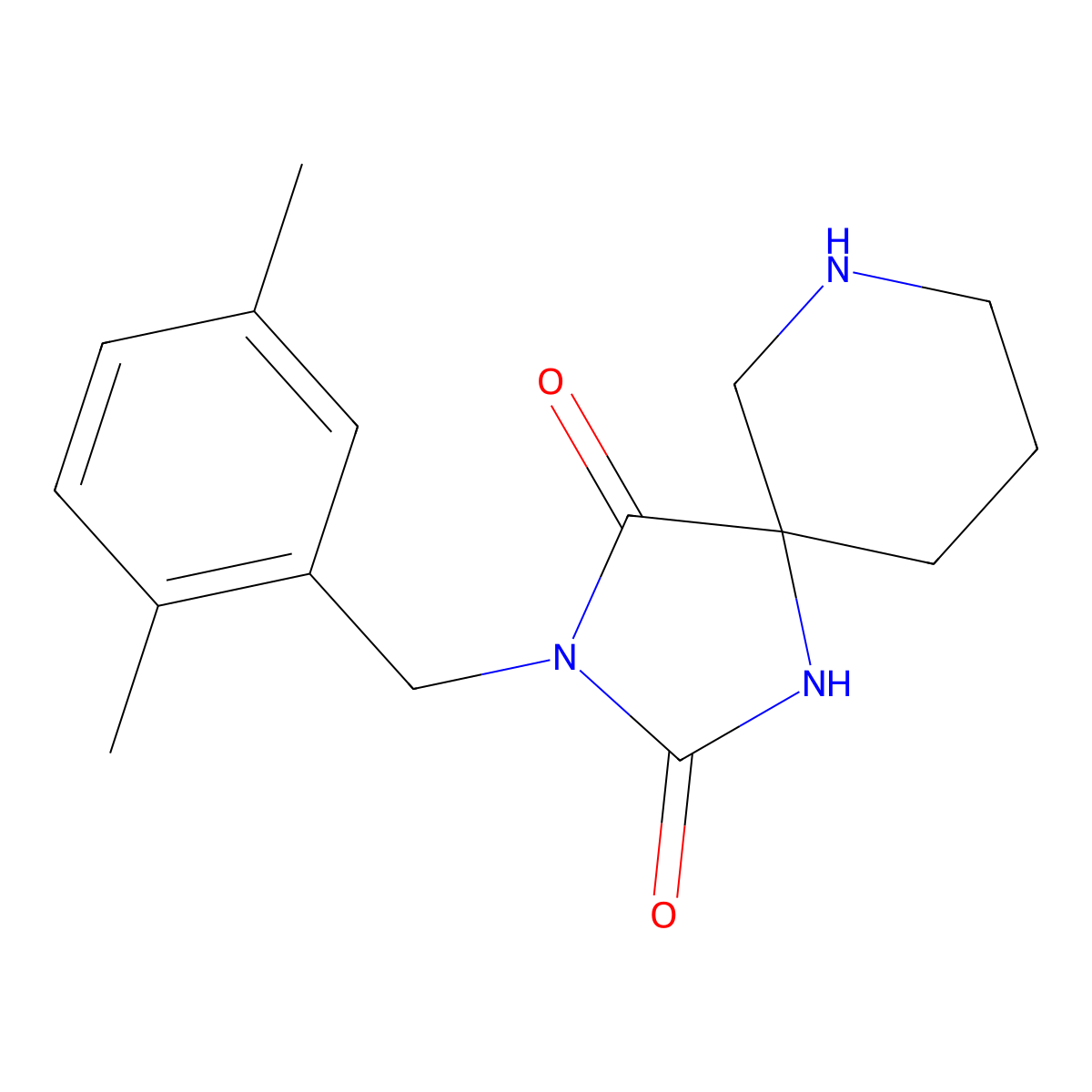 3-[(2,5-Dimethylphenyl)methyl]-1,3,7-triazaspiro[4.5]decane-2,4-dione molecular structure, CAS 1516577-96-0