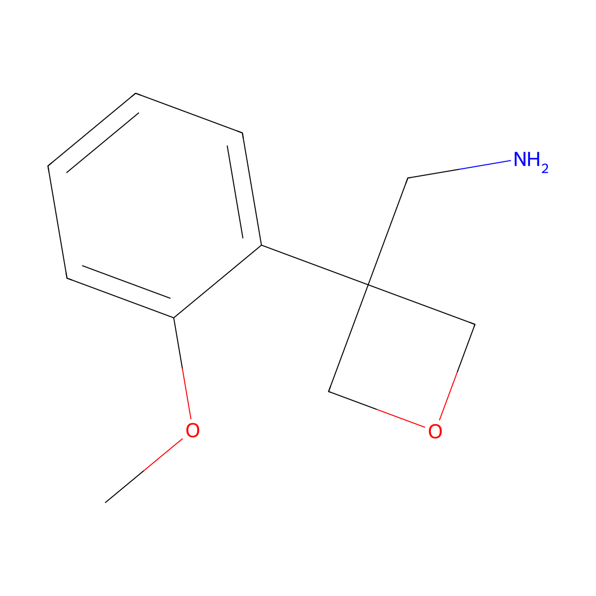 [3-(2-Methoxyphenyl)oxetan-3-yl]methanamine molecular structure, CAS 1516599-98-6