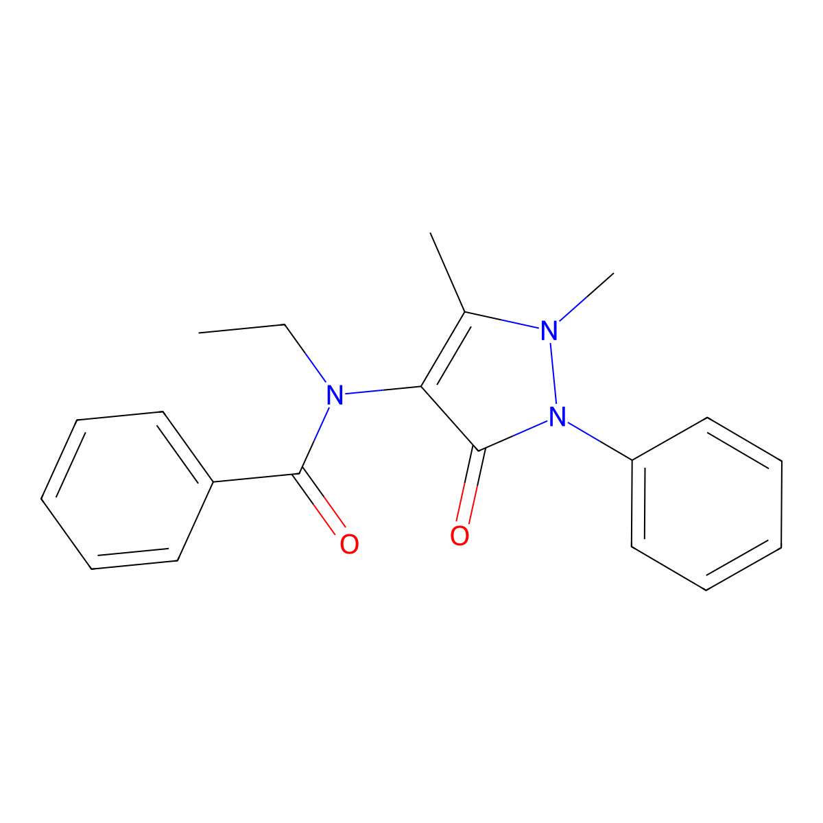 Benzamide, N-antipyrinyl-N-ethyl- molecular structure, CAS 15166-18-4