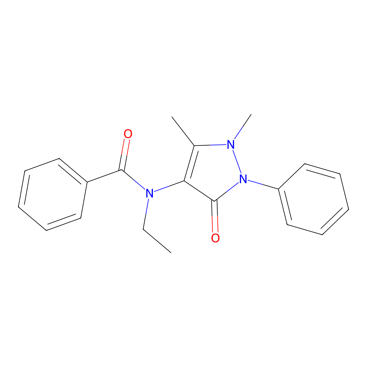 Benzamide, N-antipyrinyl-N-ethyl- molecular structure, CAS 15166-18-4