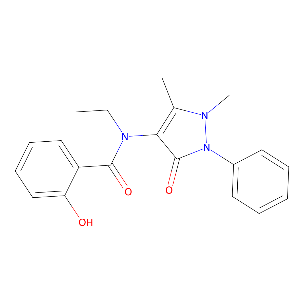 Salicylamide, N-antipyrinyl-N-ethyl- molecular structure, CAS 15166-24-2