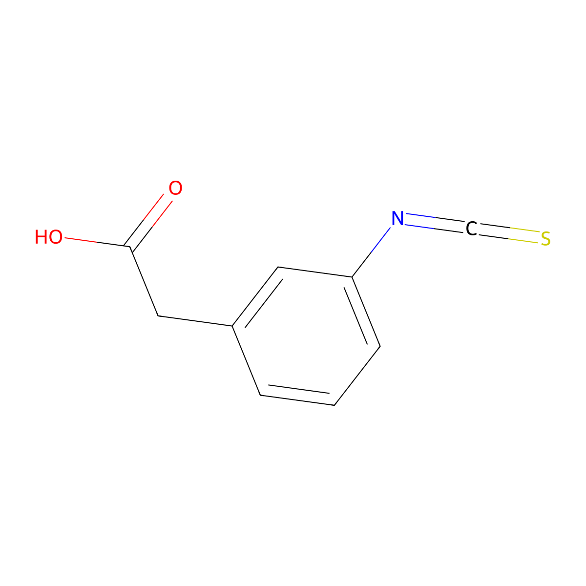 2-(3-Isothiocyanatophenyl)acetic acid molecular structure, CAS 15166-33-3