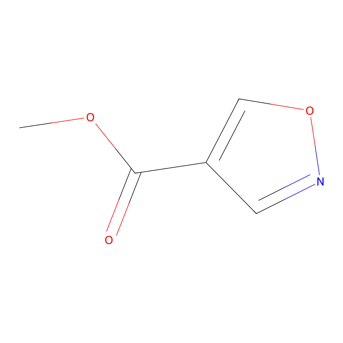Isoxazole-4-carboxylic acid methyl ester molecular structure, CAS 15166-81-1
