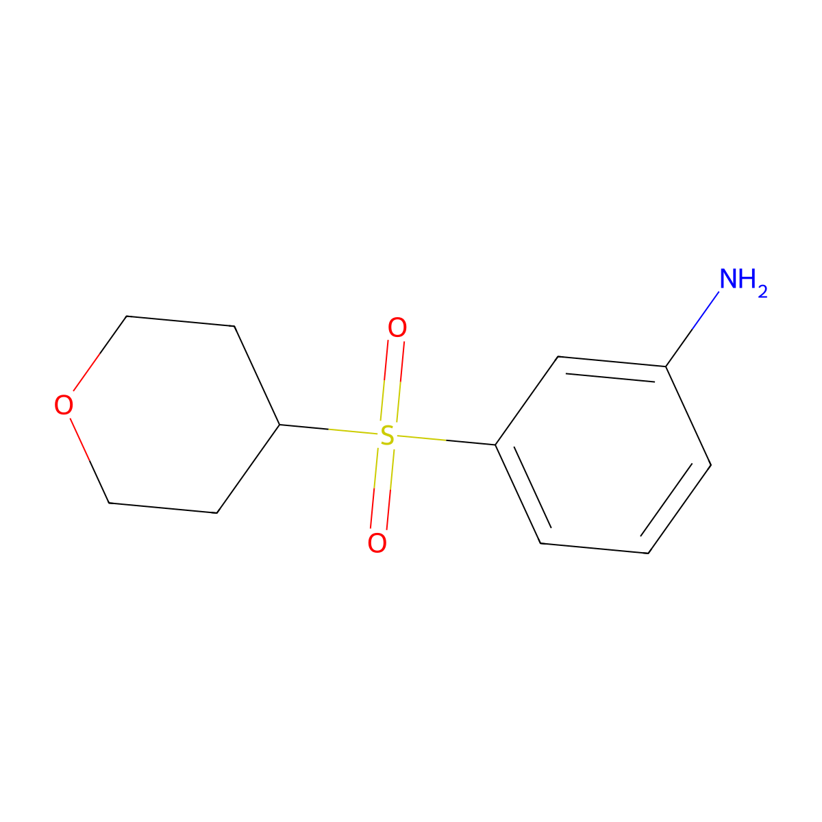 3-(Oxane-4-sulfonyl)aniline molecular structure, CAS 1516603-25-0