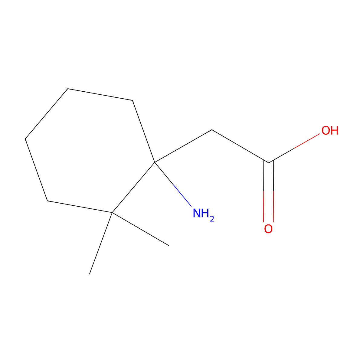 2-(1-Amino-2,2-dimethylcyclohexyl)acetic acid molecular structure, CAS 1516603-31-8