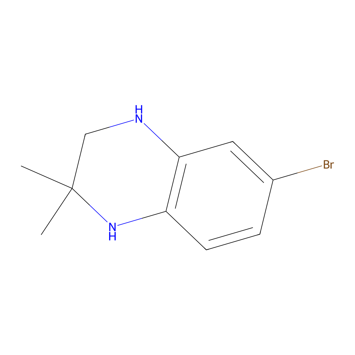 6-Bromo-2,2-dimethyl-1,2,3,4-tetrahydroquinoxaline molecular structure, CAS 1516604-45-7