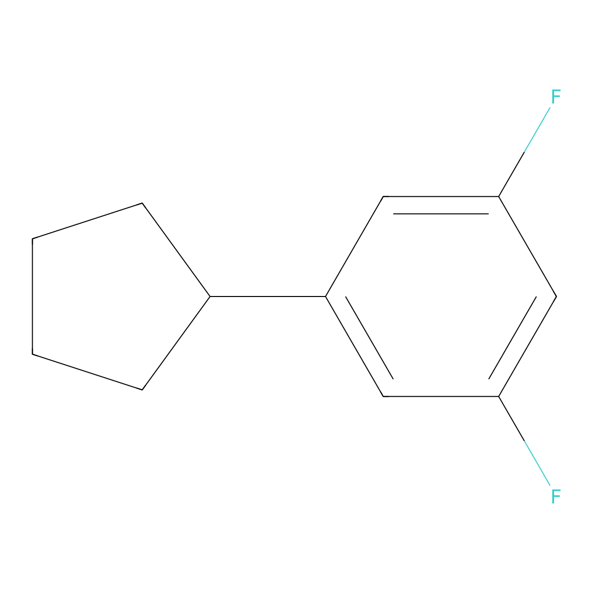 1-Cyclopentyl-3,5-difluorobenzene molecular structure, CAS 1516624-67-1