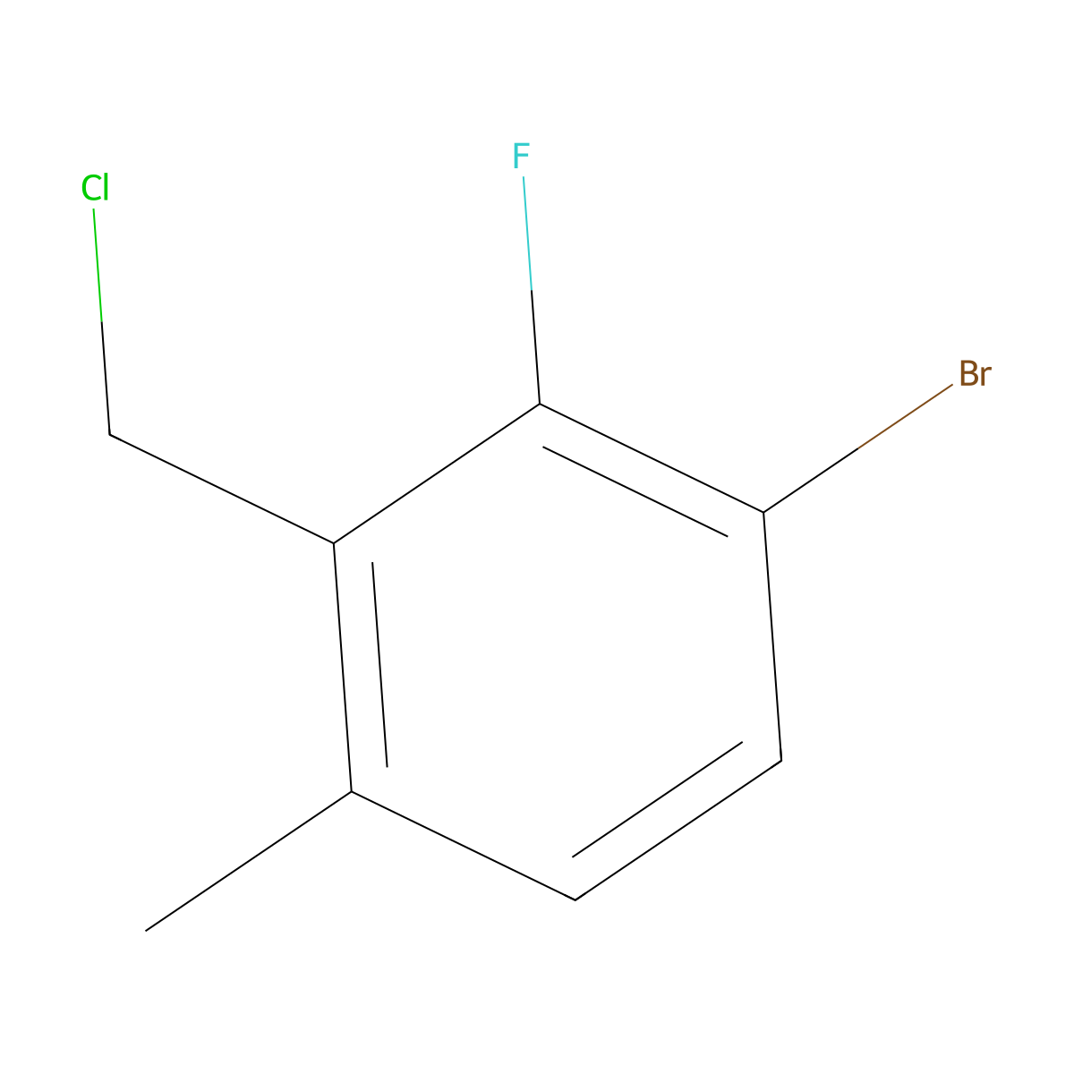 1-Bromo-3-(chloromethyl)-2-fluoro-4-methylbenzene molecular structure, CAS 1516631-93-8