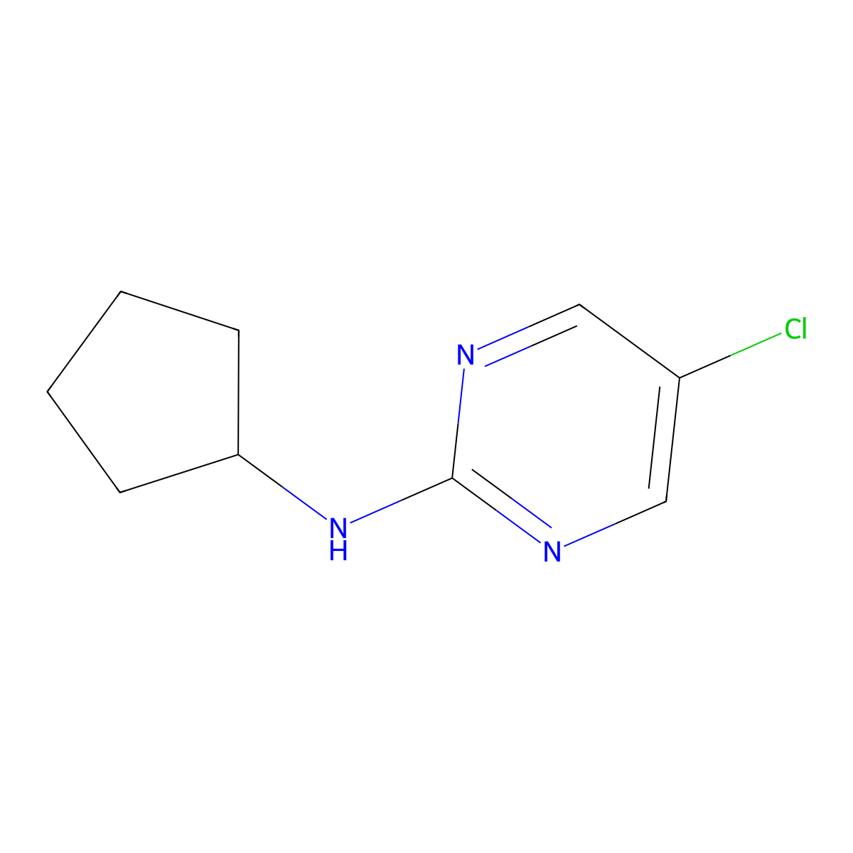 5-chloro-N-cyclopentylpyrimidin-2-amine molecular structure, CAS 1516637-37-8
