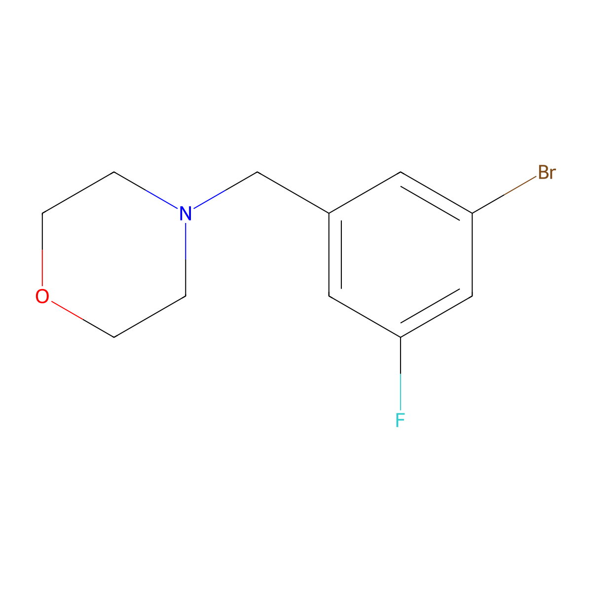4-(3-Bromo-5-fluorobenzyl)morpholine molecular structure, CAS 1516642-41-3