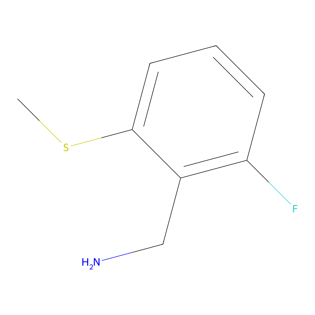 [2-Fluoro-6-(methylsulfanyl)phenyl]methanamine molecular structure, CAS 1516651-17-4