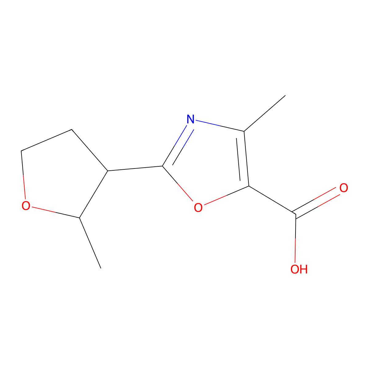 4-Methyl-2-(2-methyloxolan-3-yl)-1,3-oxazole-5-carboxylic acid molecular structure, CAS 1516655-85-8