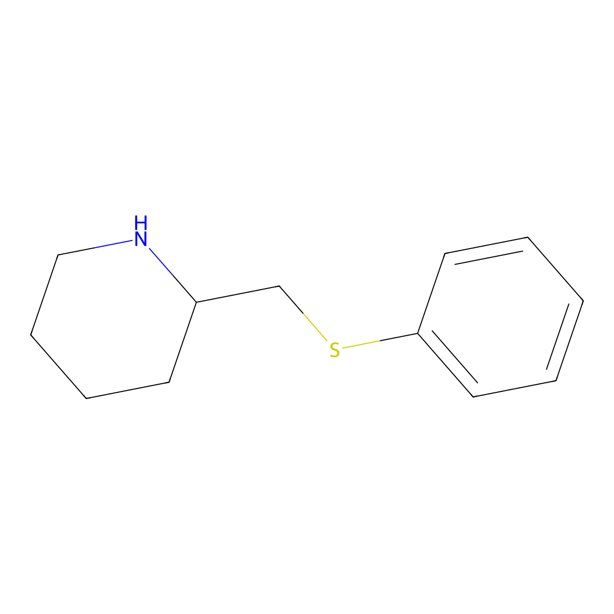 2-[(Phenylsulfanyl)methyl]piperidine molecular structure, CAS 151666-26-1