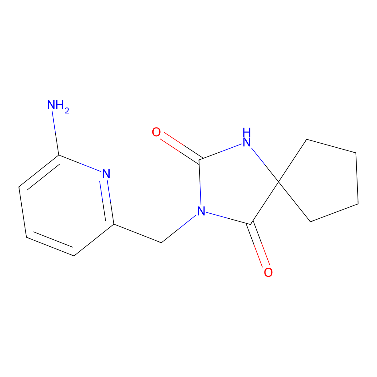 3-[(6-Aminopyridin-2-yl)methyl]-1,3-diazaspiro[4.4]nonane-2,4-dione molecular structure, CAS 1516676-27-9