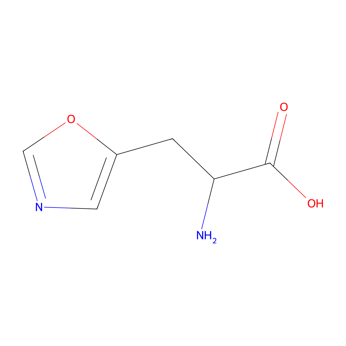 2-Amino-3-(1,3-oxazol-5-yl)propanoic acid molecular structure, CAS 1516681-86-9