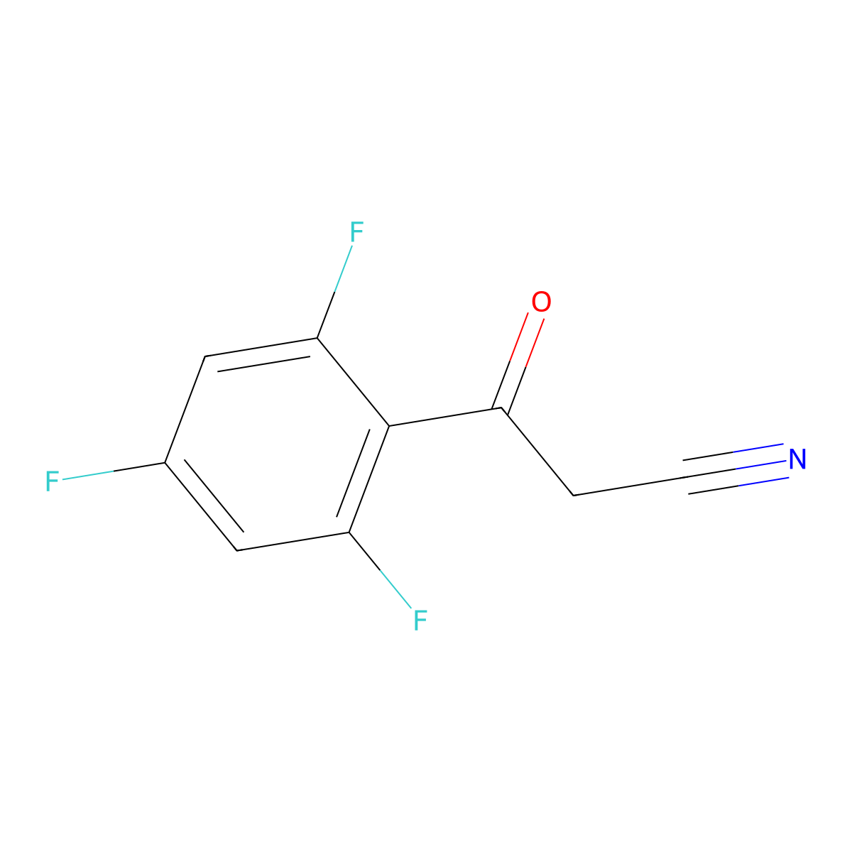 3-Oxo-3-(2,4,6-trifluorophenyl)propanenitrile molecular structure, CAS 1516686-67-1
