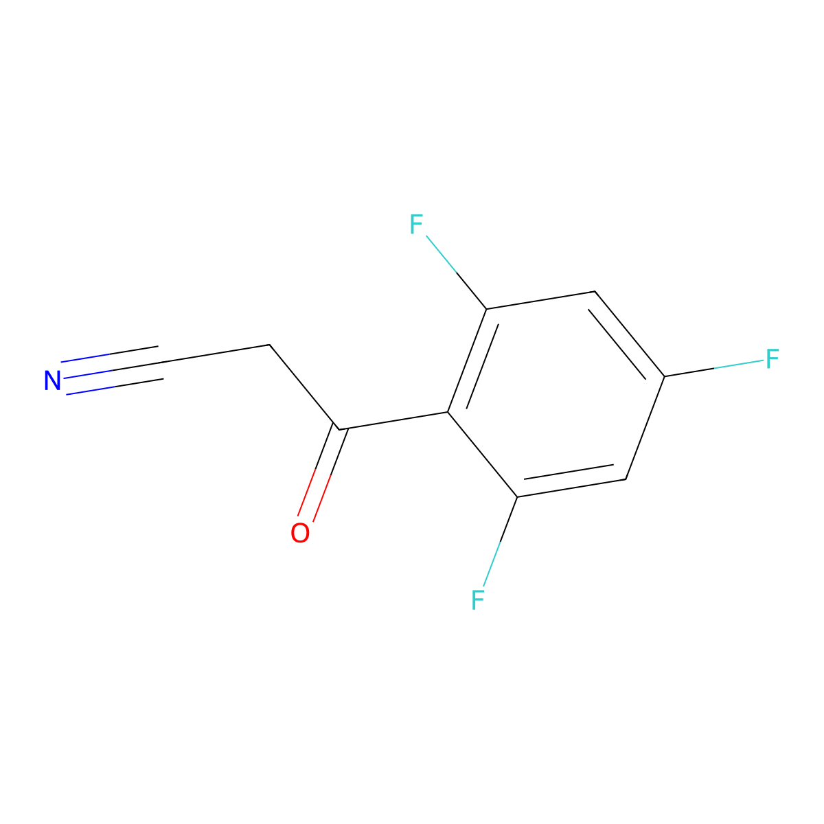 3-Oxo-3-(2,4,6-trifluorophenyl)propanenitrile molecular structure, CAS 1516686-67-1