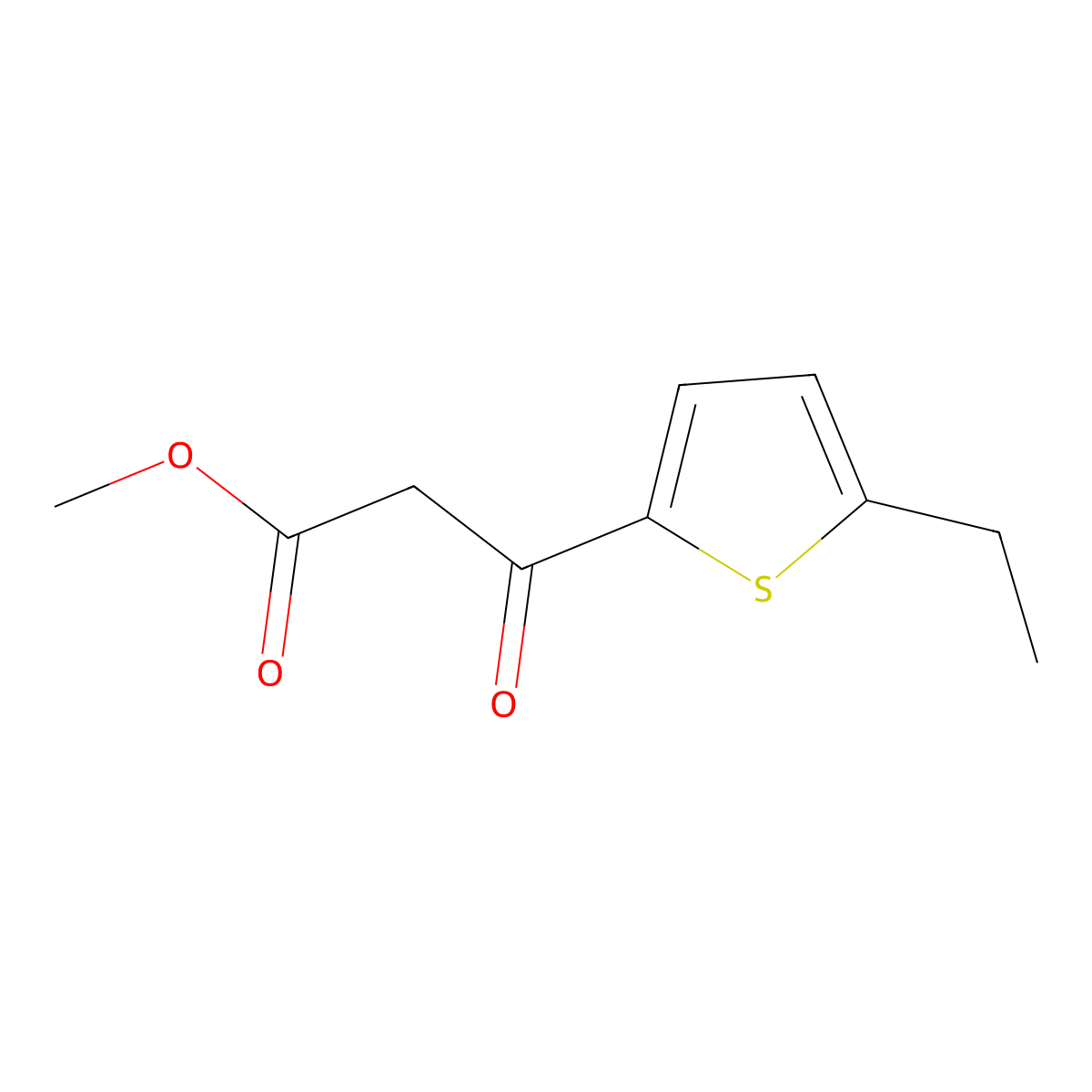 Methyl 3-(5-ethylthiophen-2-yl)-3-oxopropanoate molecular structure, CAS 1516691-05-6