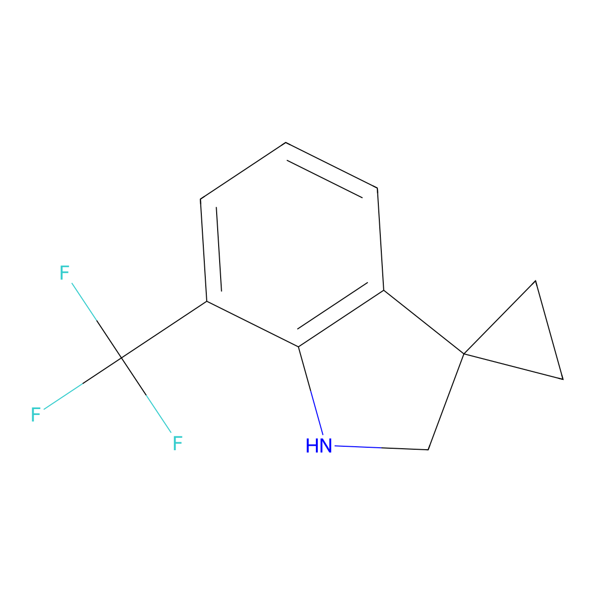 7'-(Trifluoromethyl)spiro[cyclopropane-1,3'-indoline] molecular structure, CAS 1516693-07-4