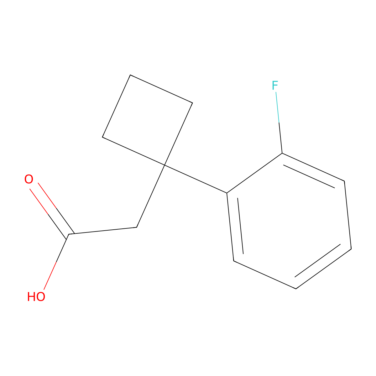 2-[1-(2-Fluorophenyl)cyclobutyl]acetic acid molecular structure, CAS 1516694-06-6