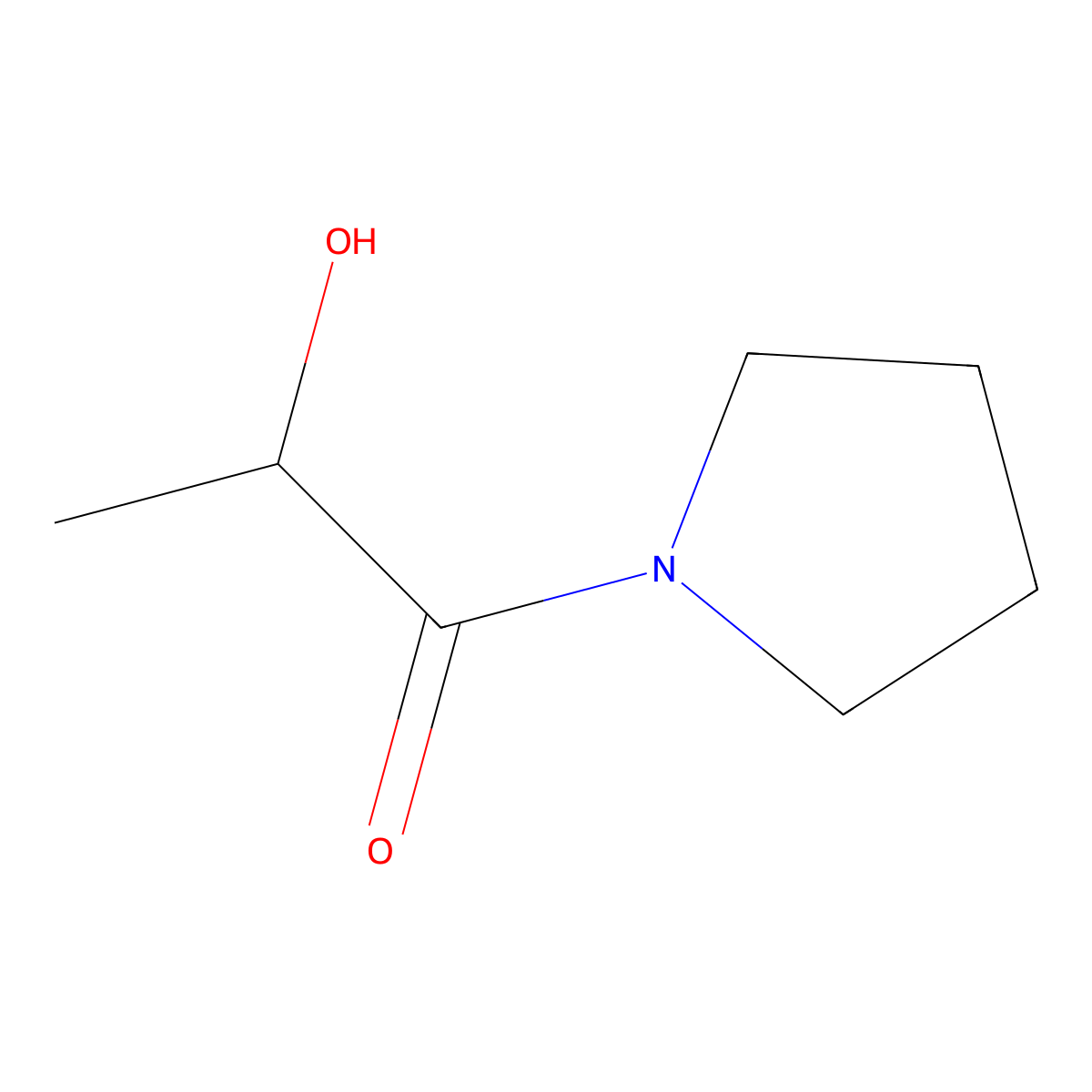 (2R)-2-hydroxy-1-(pyrrolidin-1-yl)propan-1-one molecular structure, CAS 151670-13-2