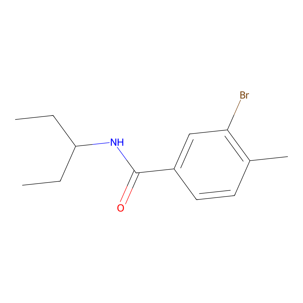3-Bromo-N-(1-ethylpropyl)-4-methylbenzamide molecular structure, CAS 1516700-86-9